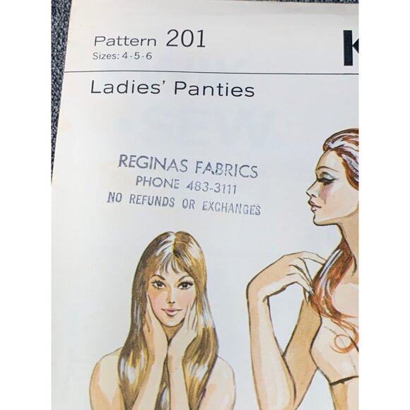 Kwik Sew Misses Panties Sewing Pattern sz 4 5 6 201 - uncut - Picture 2 of 9